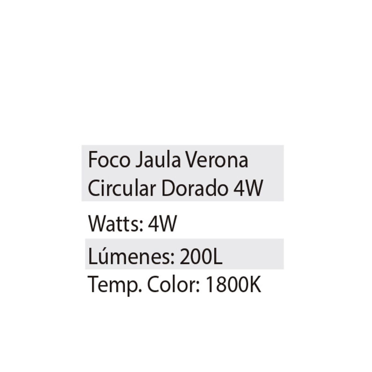 GENERICO - Foco Jaula Verona Circular Dorado 4W Color Brillante Baita