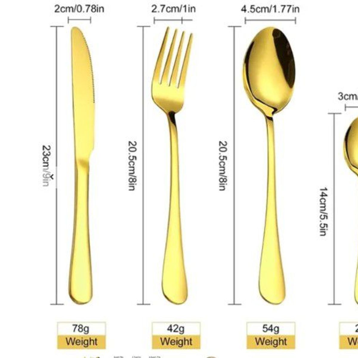 GENERICO - Cubiertos De Lujo Maleta dorado
