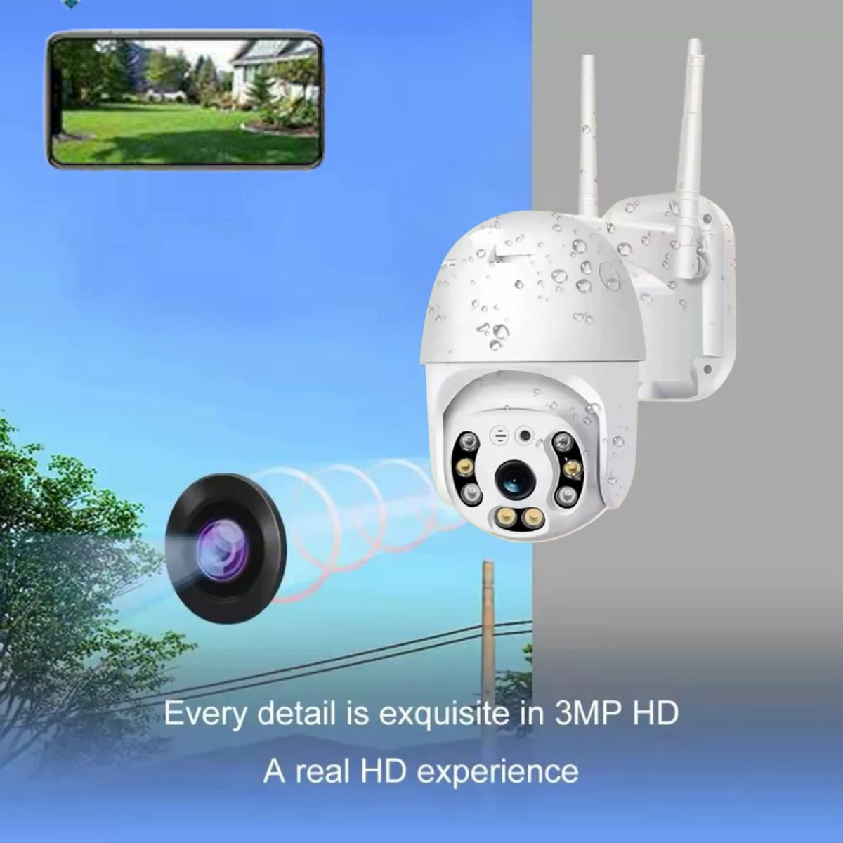 SEISA - Camara de Seguridad Interior y Exterior FHD Sensor Movimiento