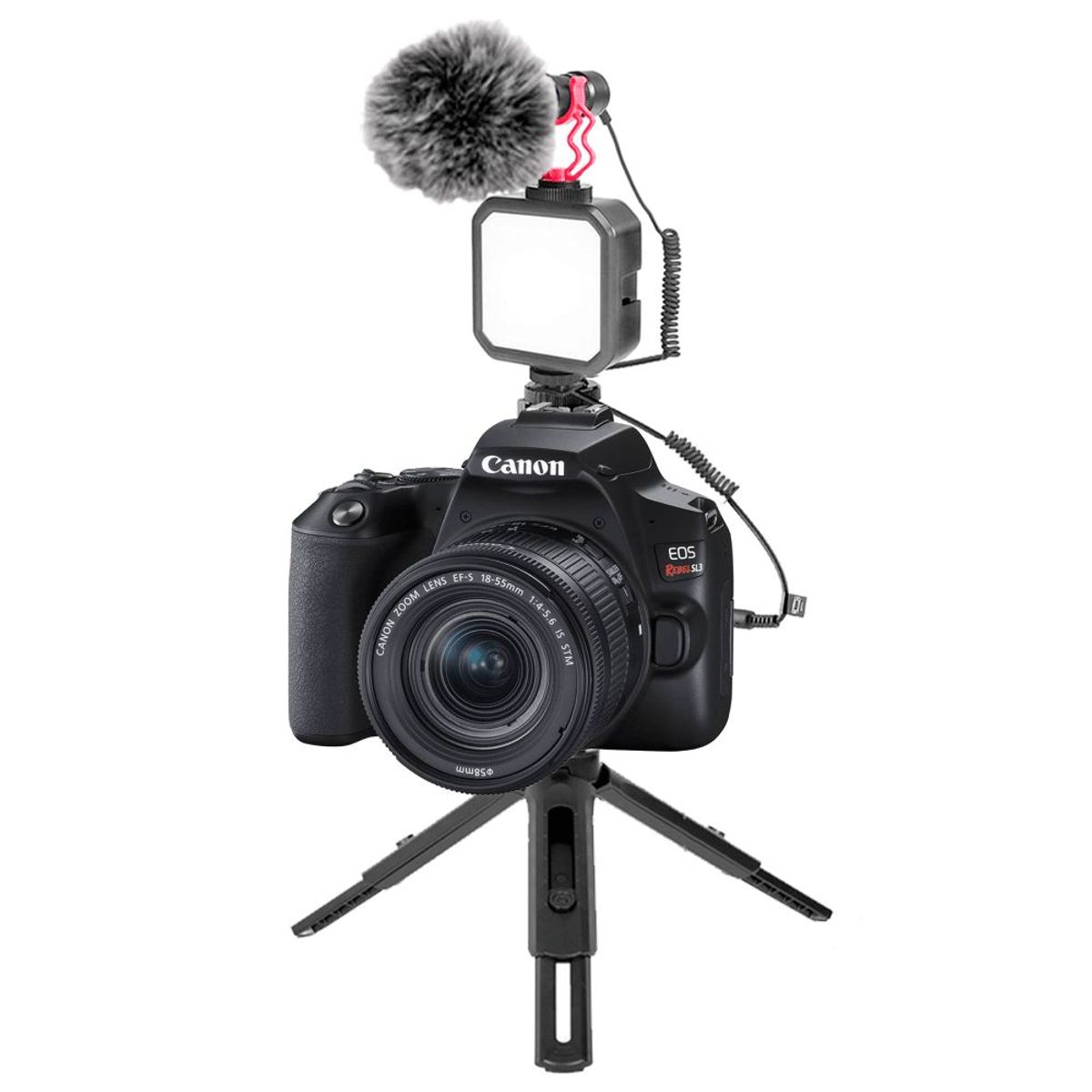 KREED - Kit Vlogging PRO Micrófono Luz LED Soporte de Celular y Trípode