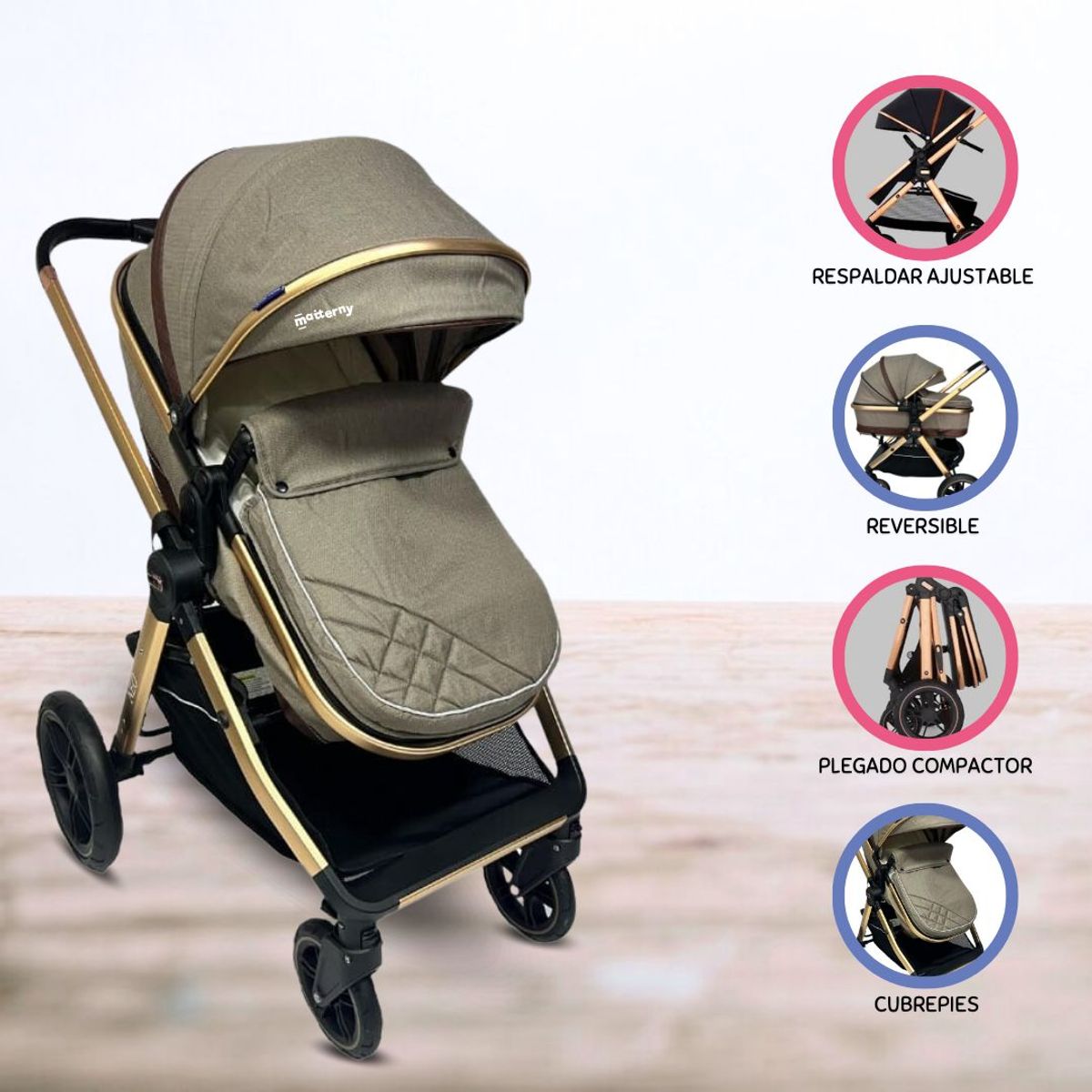 BABY KITS - Coche Cuna Moises «NEO» Beige