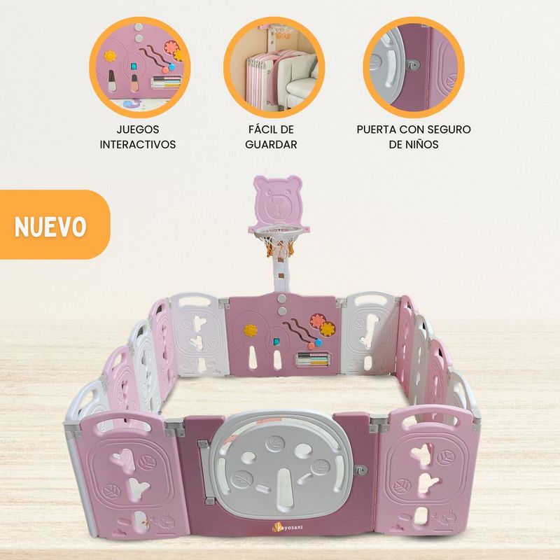 BABY HAPPY - Corral de Juegos Desarmable 14 PZAS «LITTLE TREE» Pink