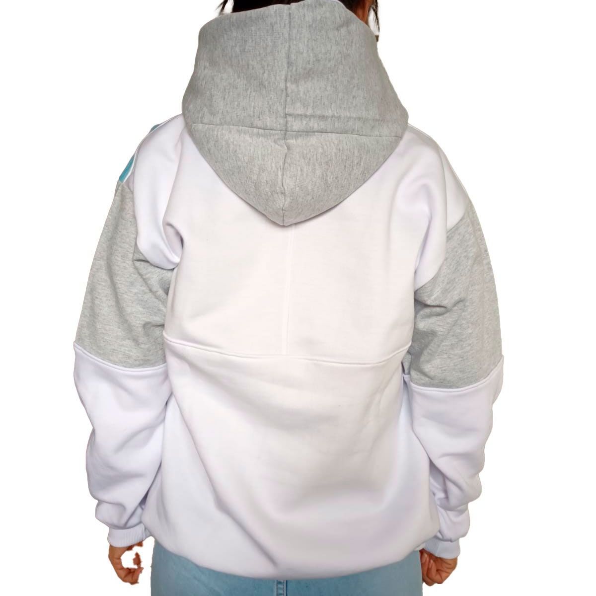 GENERICO - Polera Mujer Diseño colores con Capucha - Nathalie Love It - Blanco