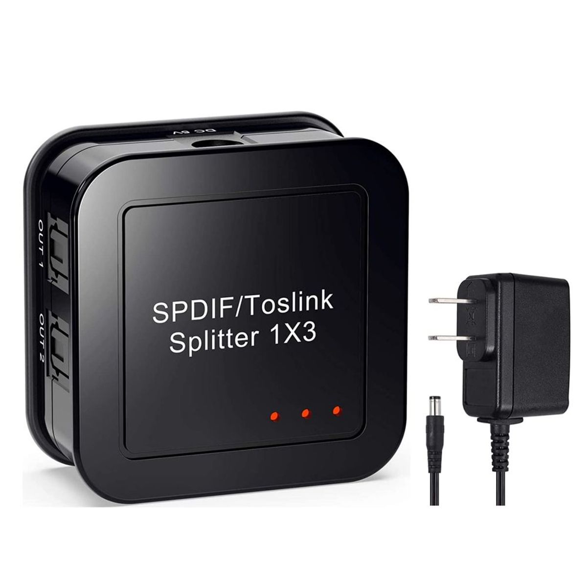 GENERICO - Divisor de Audio Óptico Digital 1x3 Spdif Toslink splitter optico 1x3