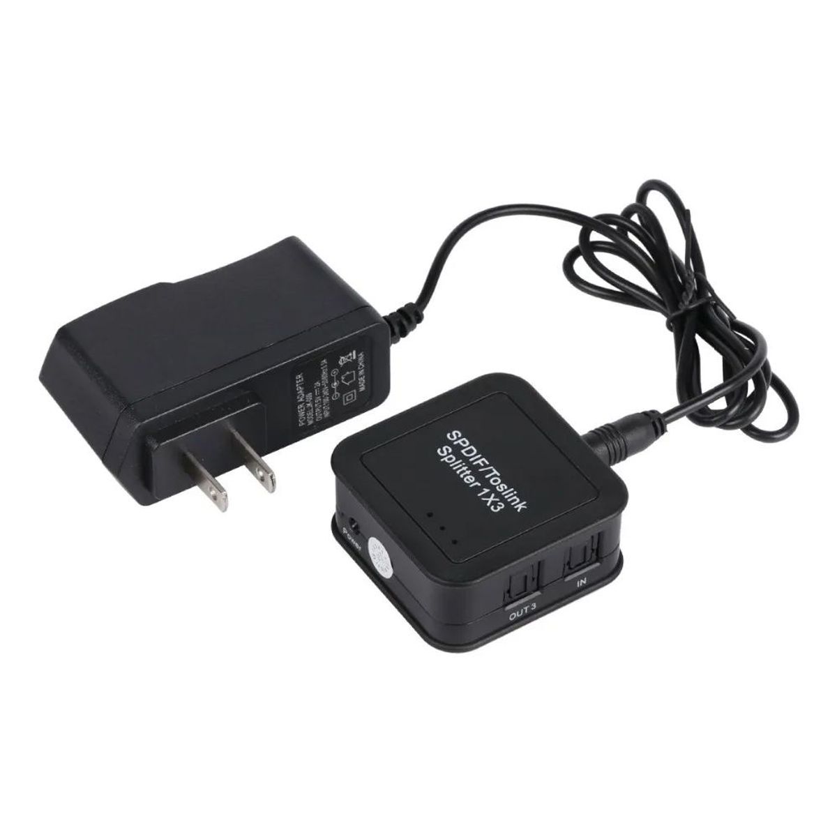 GENERICO - Divisor de Audio Óptico Digital 1x3 Spdif Toslink splitter optico 1x3