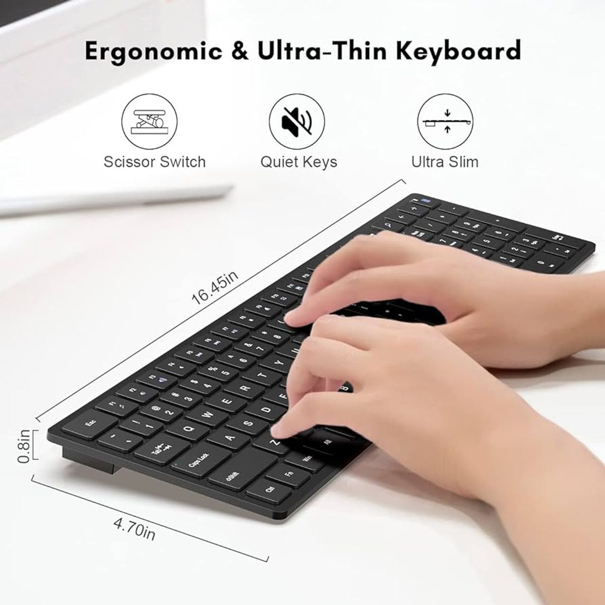 GENERICO - Wireless Teclado  Mouse Ultra thin Fashion con Protector de Silicona