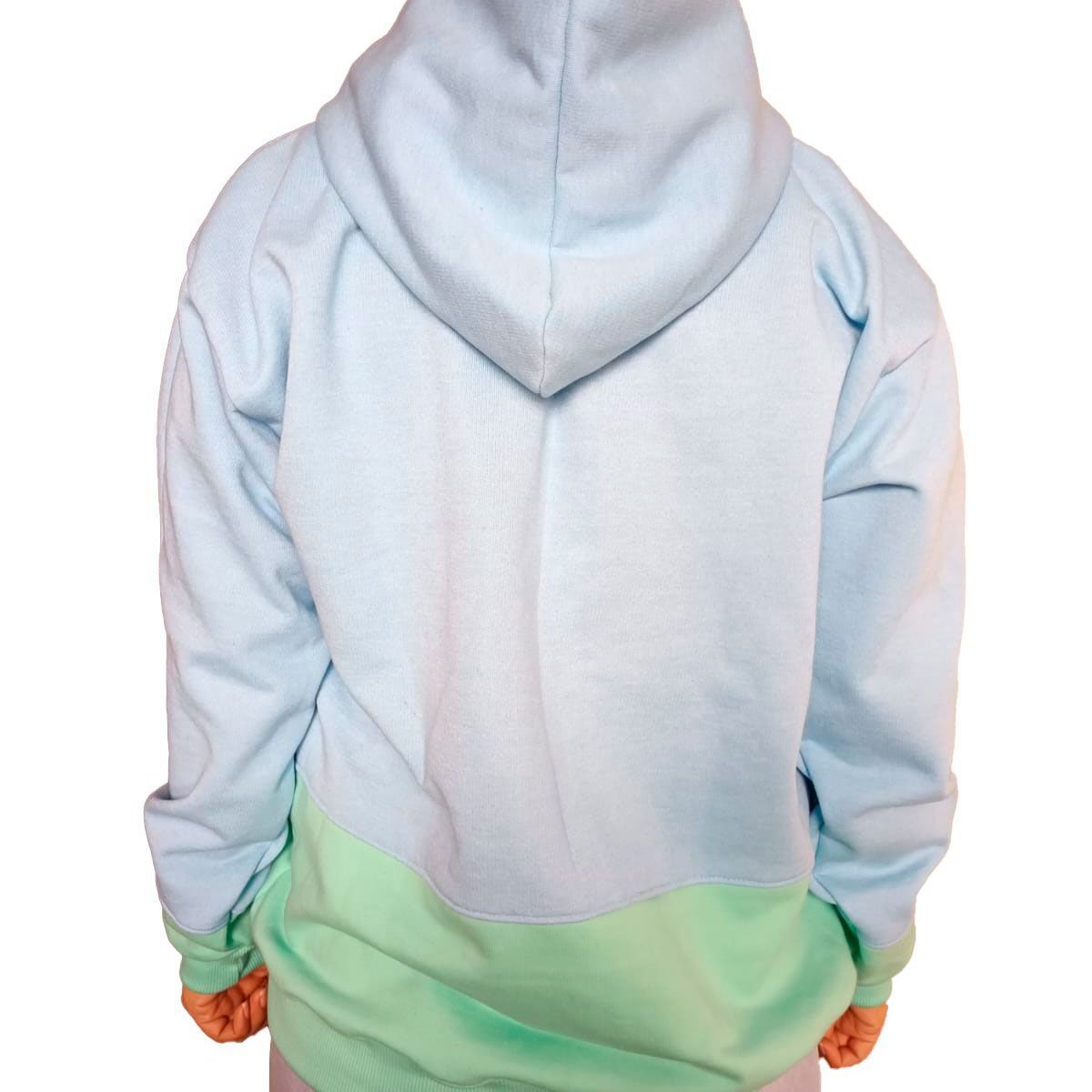 GENERICO - Polera Mujer Diseño colores con Capucha - Nathalie Love It - Celeste