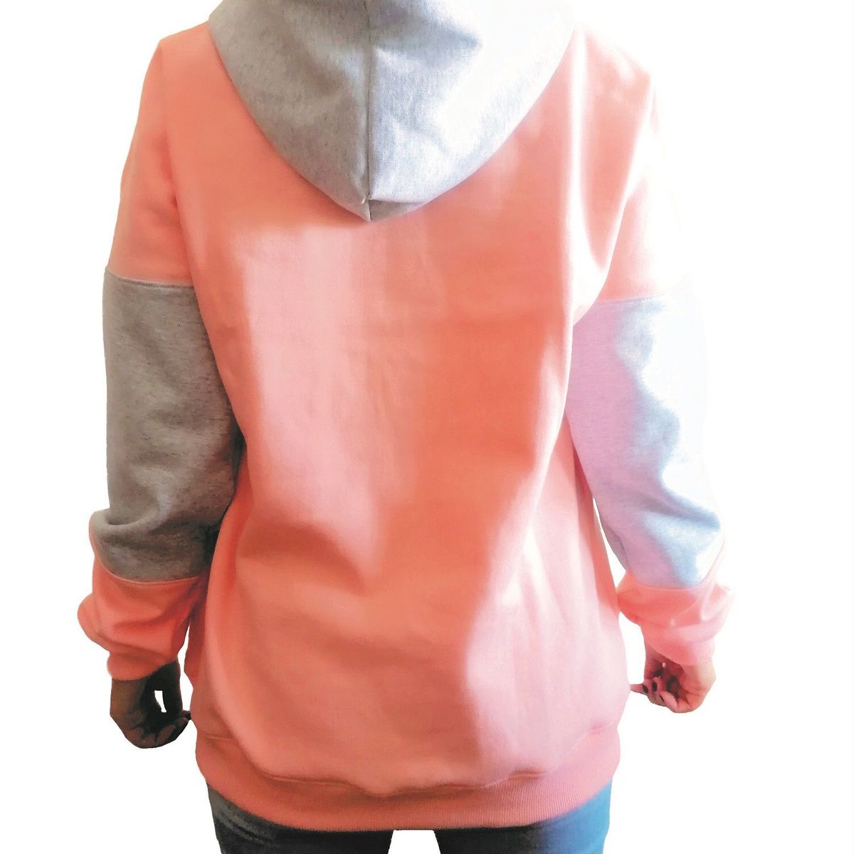 GENERICO - Polera Mujer Diseño Urbano con Capucha - Nathalie Love It - Melón