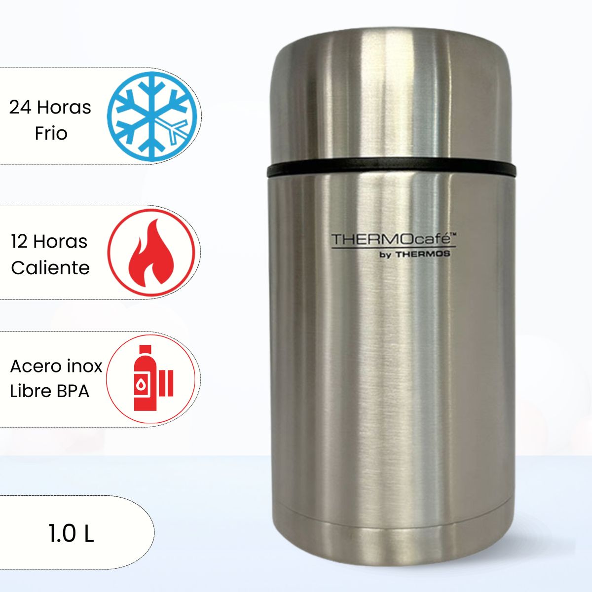 THERMOS - Termo de Comida Silver 1 lt Plateado