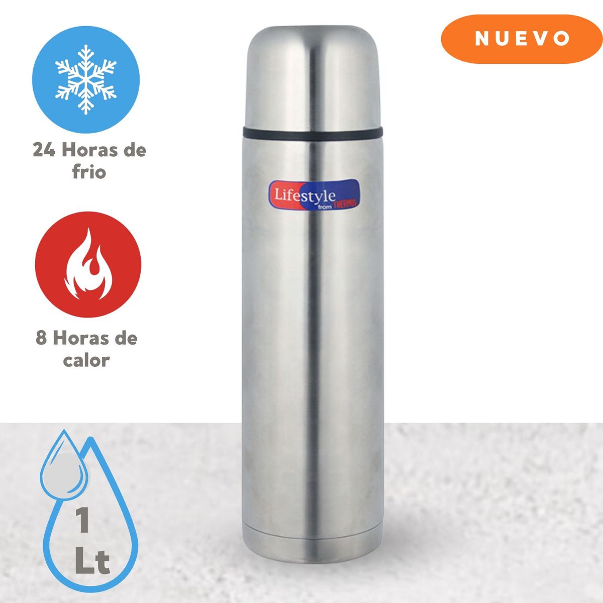 THERMOS - Termo para Bebidas LIFESTYLE + FUNDA  1Lt