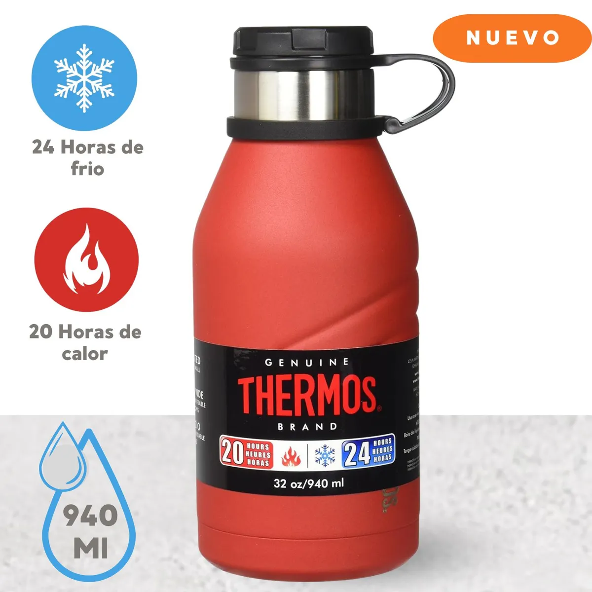 THERMOS - Termo para Bebidas ELEMENT Rojo  940 ml