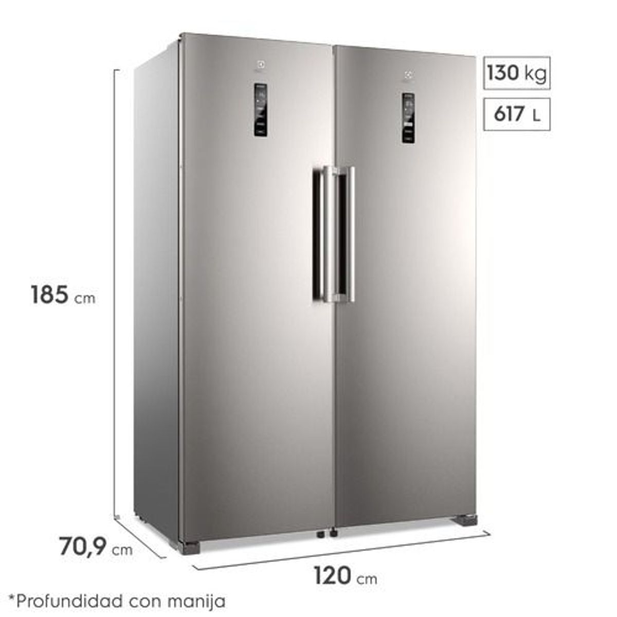 ELECTROLUX - Combo Refrigeradora y Congelador Side by Side Twin ERDX36E2HVS+EFUX26E2HVS Electrolux