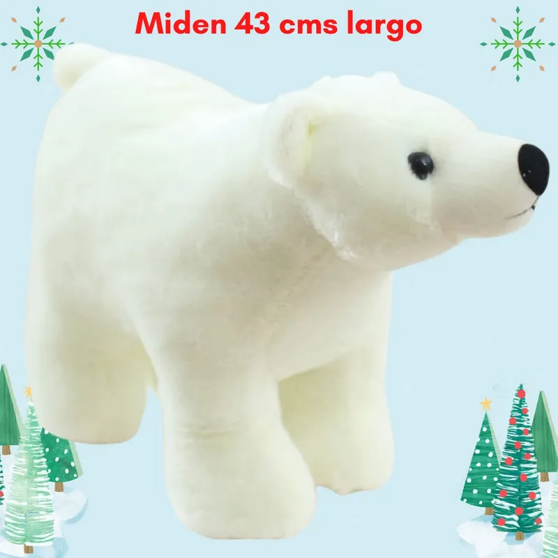 GENERICO - Peluche Oso Polar Navidad Importado - Mide 43 cm largo