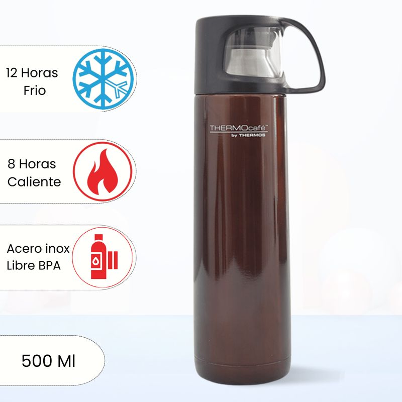 THERMOS - Termo de Bebida con Taza 500 Ml Café