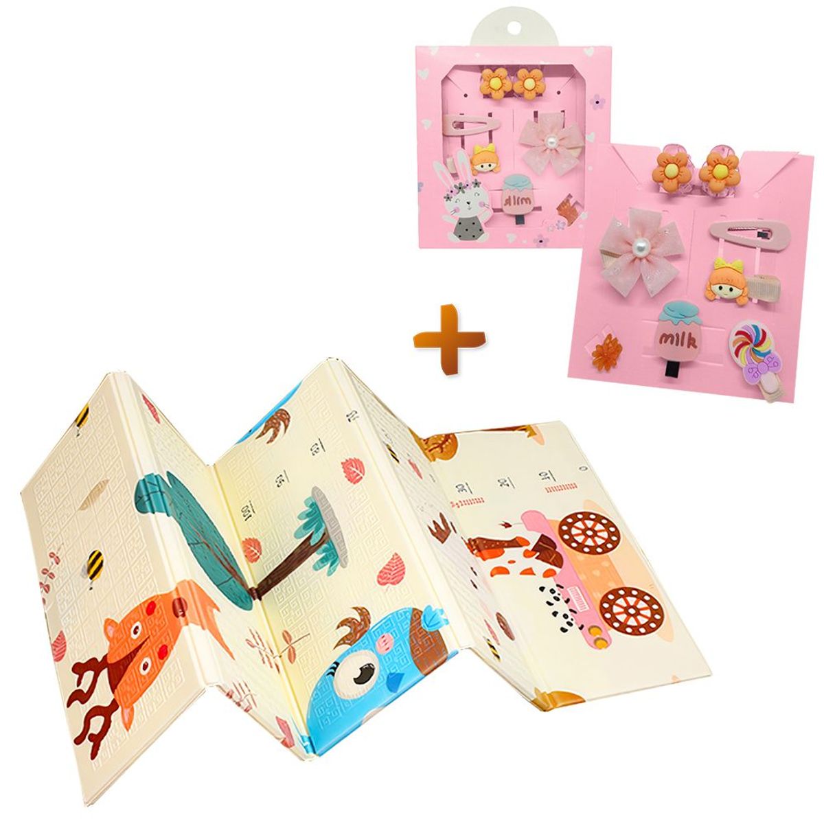 KELLER - Piso Plegable 180x200 ALT Y Set Ganchos Niñas S47 Naranja