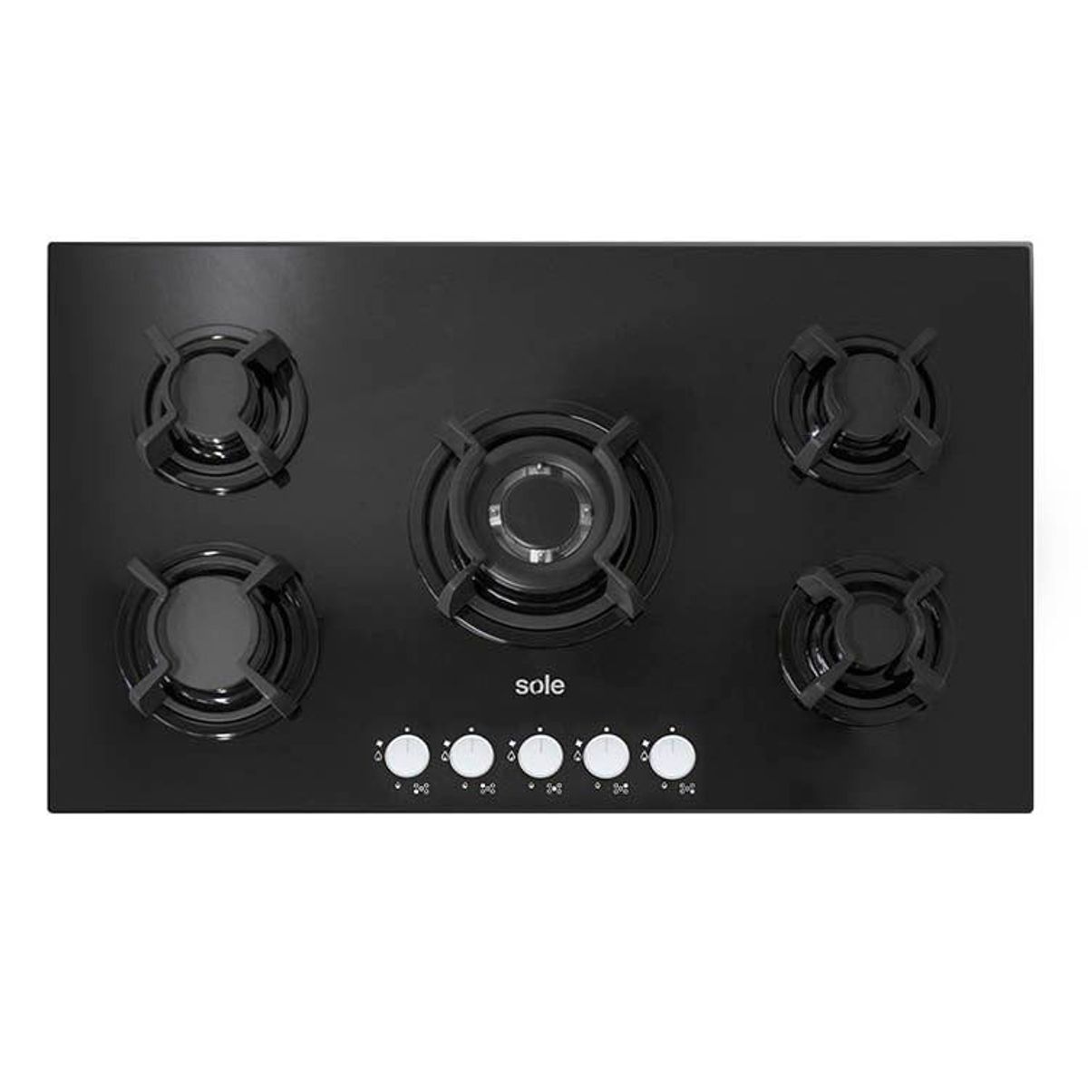 SOLE - Cocina Empotrable Sole a Gas 5 Hornillas SOLCO033 Negro.