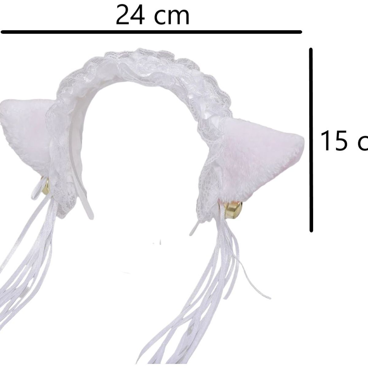 GENERICO - Vincha Orejas De Gato - Color Blanco