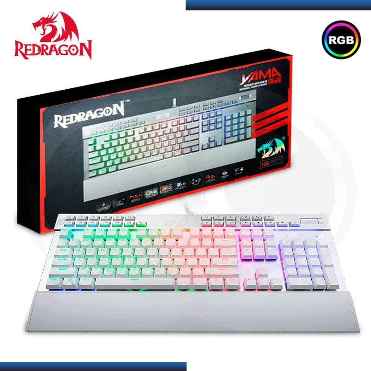 REDRAGON - teclado redragon yama k550 blanco español