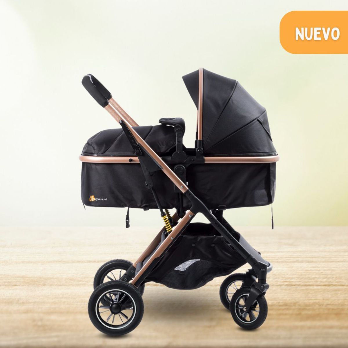 GENERICO - Coche Moises de Lujo «ULTRA INFINITIVE» Black