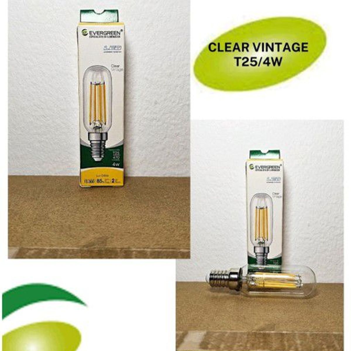 GENERICO - FOCO VINTAGE CLEAR T25 4W LED -  EVER GREEN