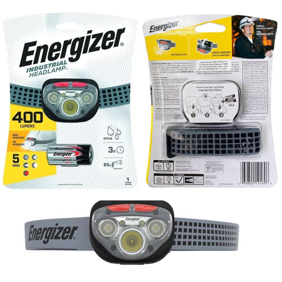 ENERGIZER - Linterna Frontal Industrial Energizer 400 Lumens