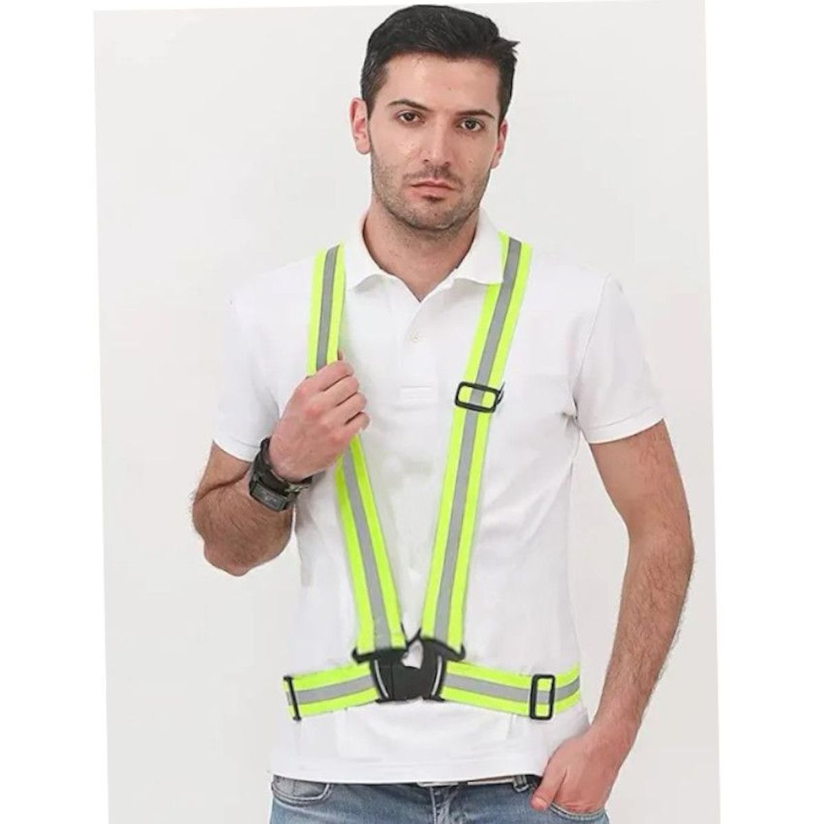 GENERICO - Chaleco Reflectivo Seguridad Visibilidad Ajustable Bicicleta