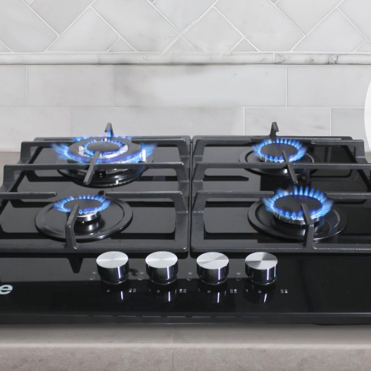 SOLE - COCINA EMPOTRABLE A GAS SOLE 4 HORNILLAS VIDRIO SOLCO045V2