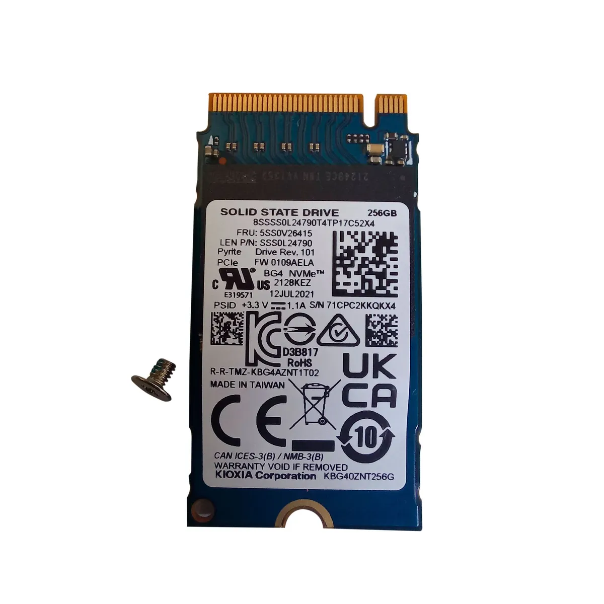 GENERICO - DISCO DURO SOLIDO M.2 PCI-E  256 GB 2242  PN: 5SS0V26415