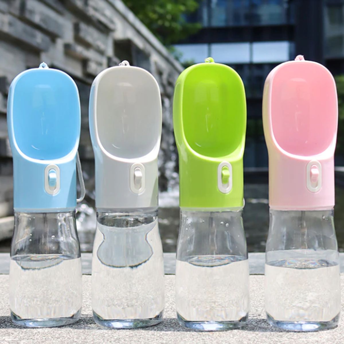 GENERICO - BEBEDERO PORTATIL PARA MASCOTA - ROSA 380ML