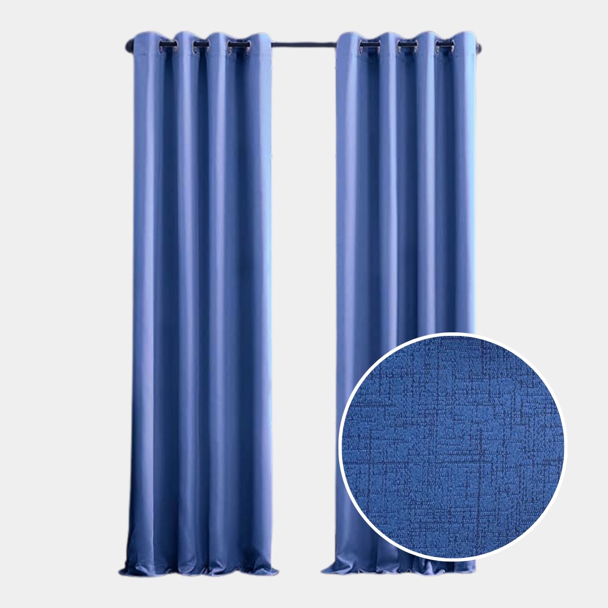 SALA FABULOSA - Cortina con aros jacquard 3mts ancho compartido x 2.30 alto AZUL