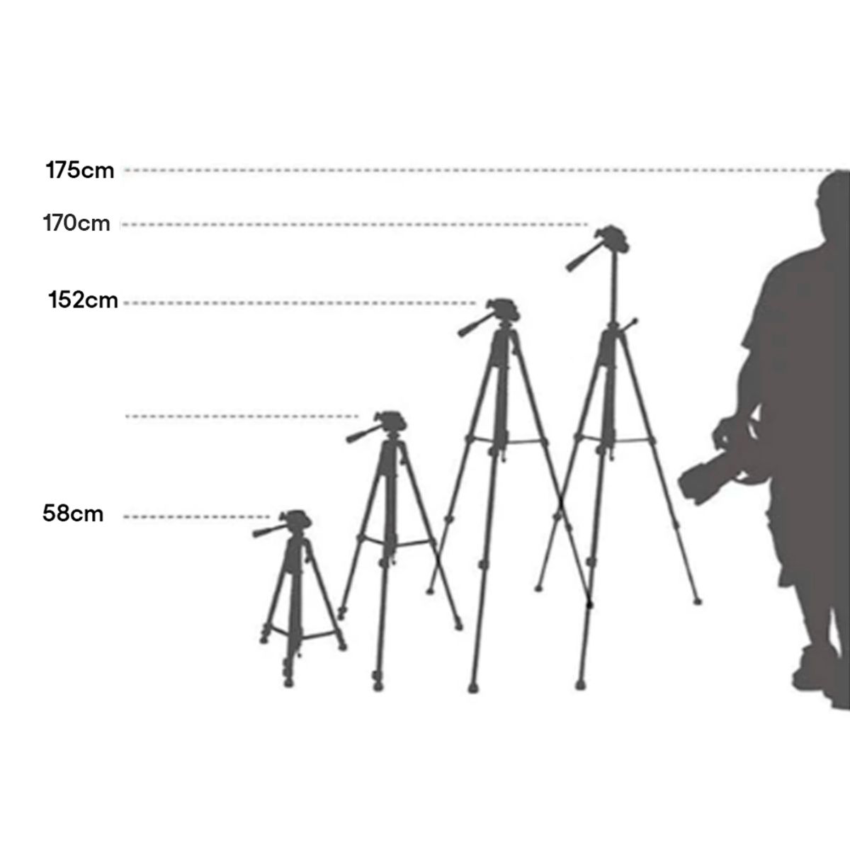 KREED - Trípode Profesional para Cámaras y Celular 1.70 M