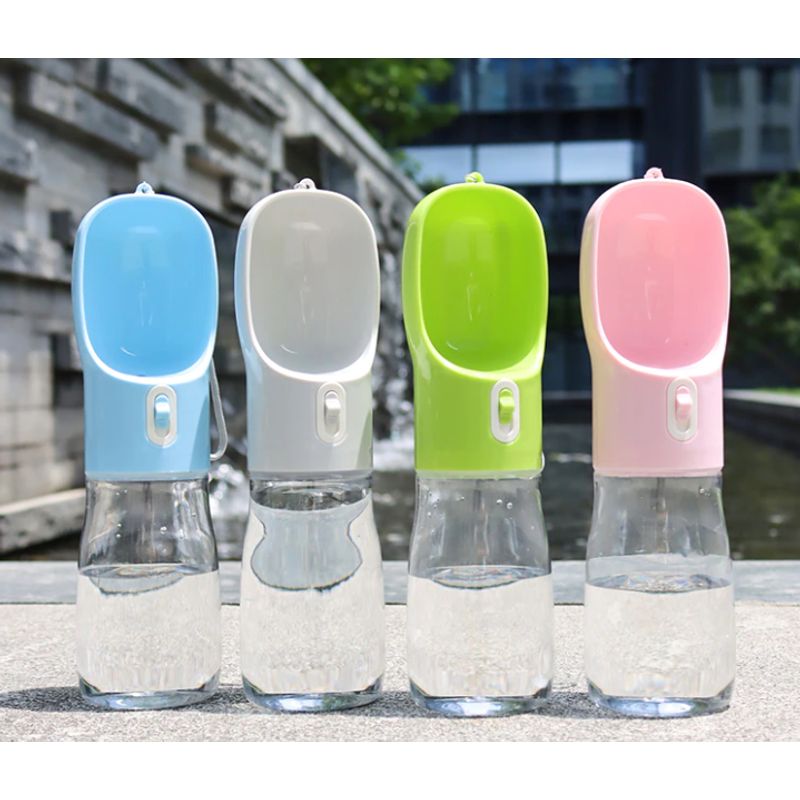 GENERICO - Botella de Agua Portátil para Mascota 380 ML Celeste