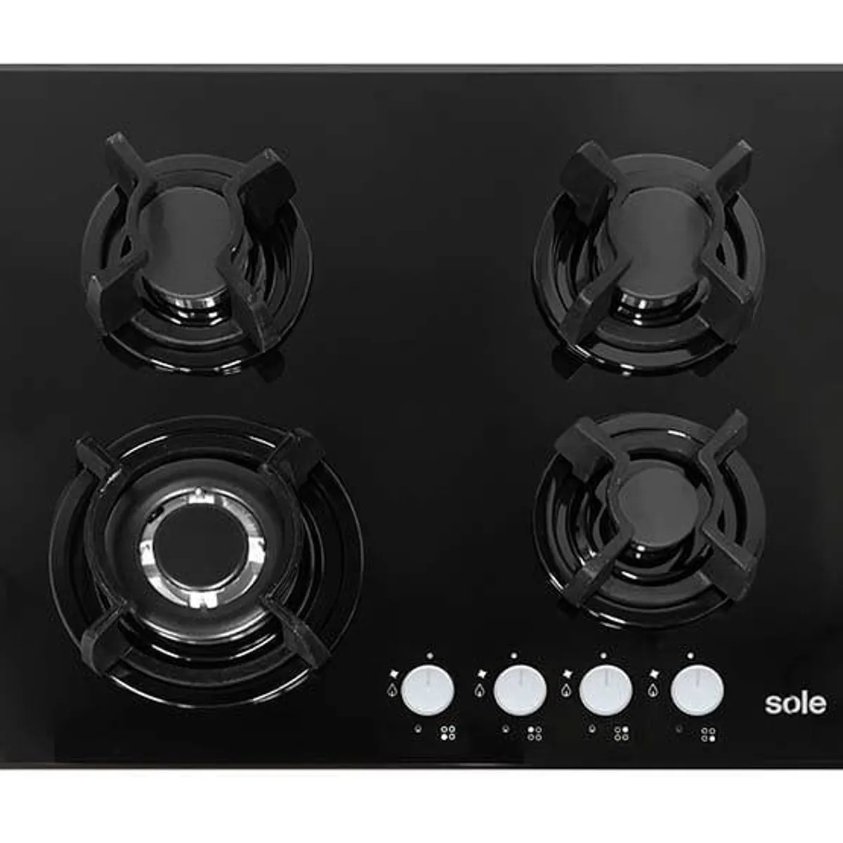SOLE - Cocina empotrable Sole vidrio templado SOLCO034 4 hornillas.