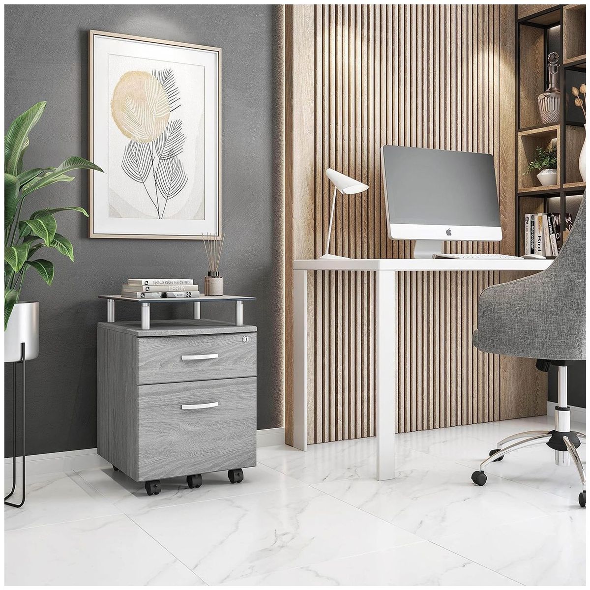 VENTITAS HOME - Archivador Organizador de Oficina Dede Ventitas Home Roble Gris