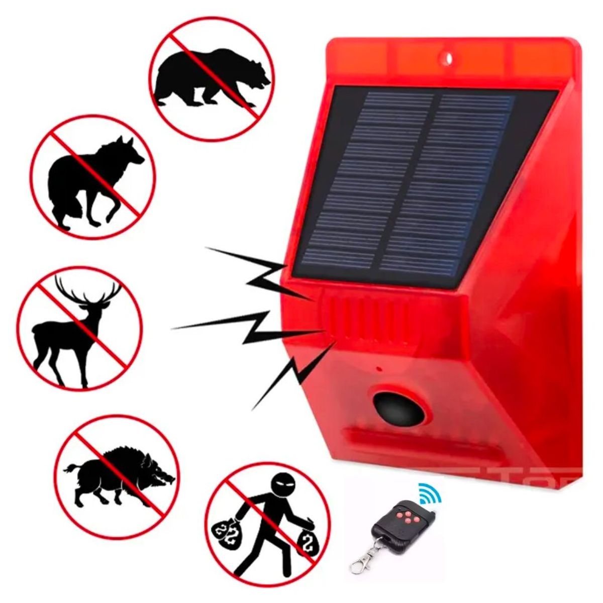 GENERICO - Sirena Alarma Solar de Seguridad con Sensor para Exterior 24 Horas MY-7143