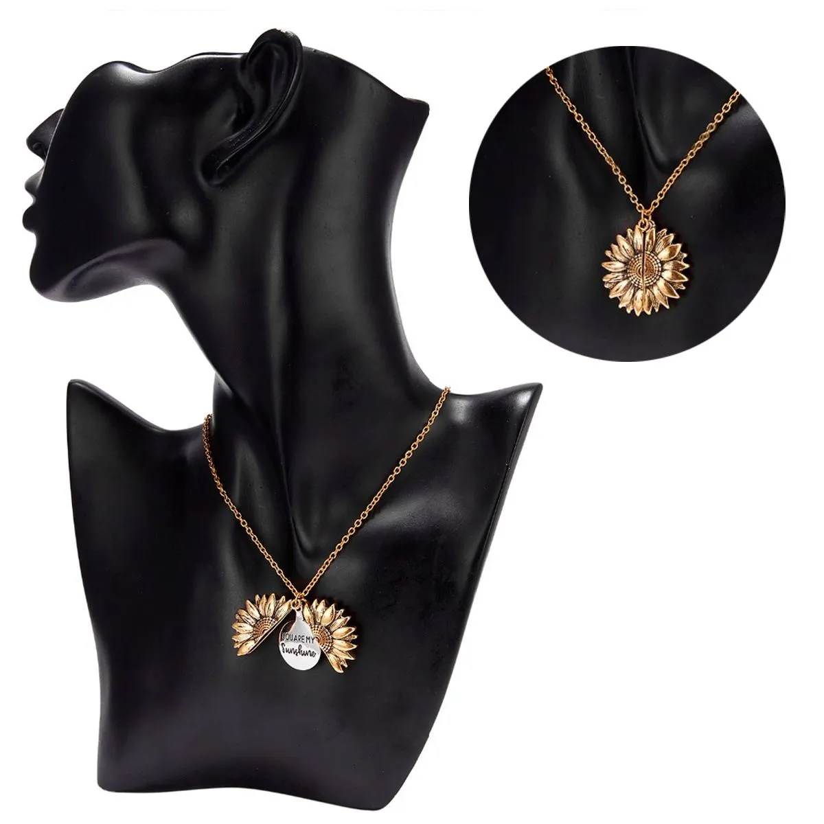 GENERICO - Collar de girasol dorado you are my sunshine
