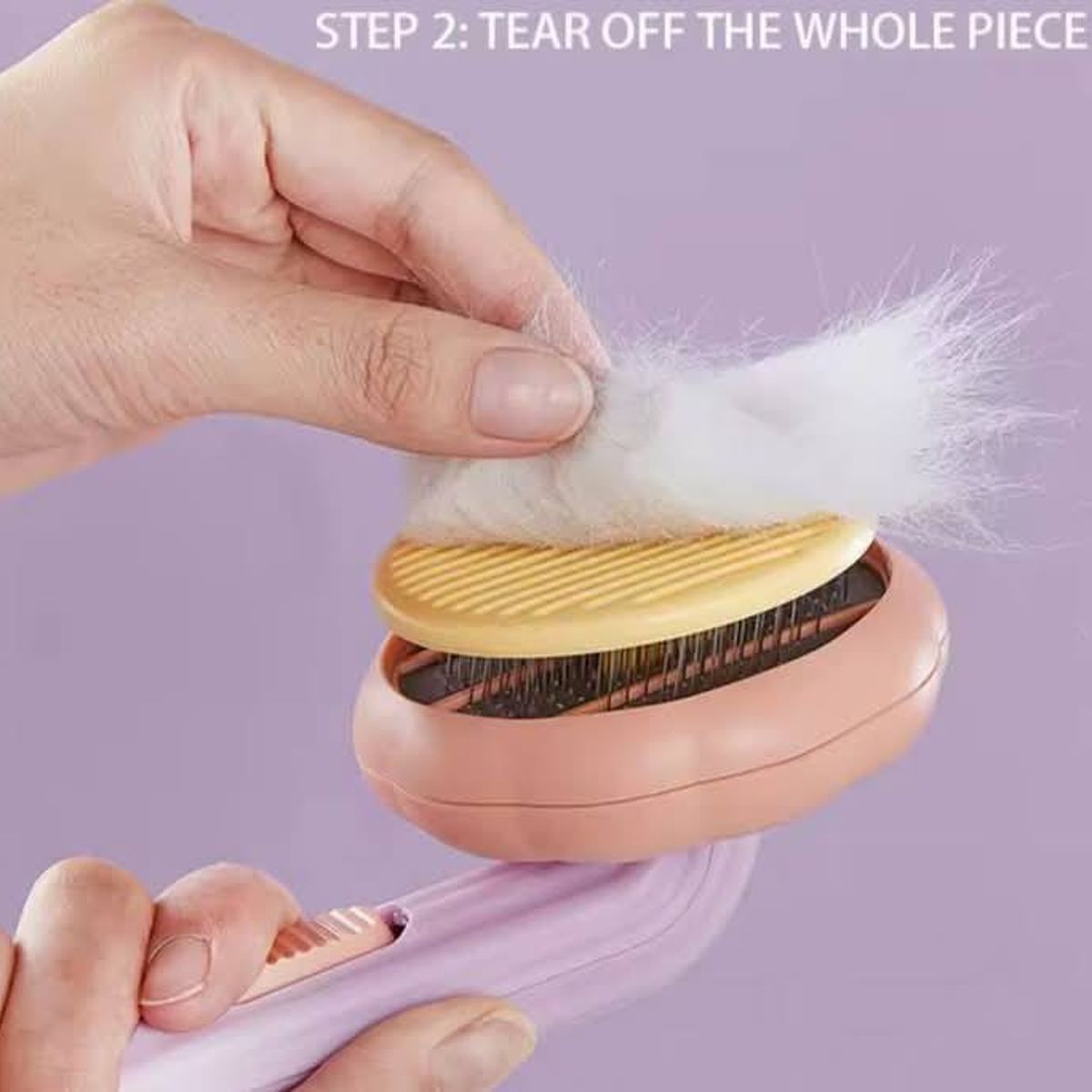 GENERICO - Peine Cepillo para perros y gatos con Expulsador de Pelos- Rosado