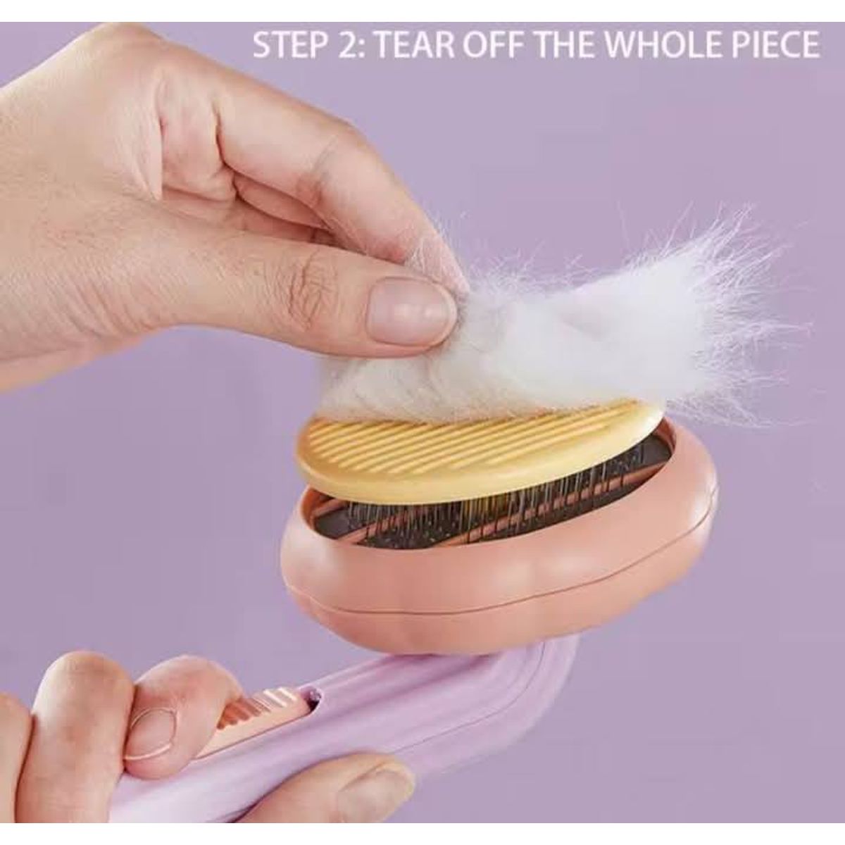 GENERICO - Peine Cepillo para perros y gatos con Expulsador de Pelos- Rosado