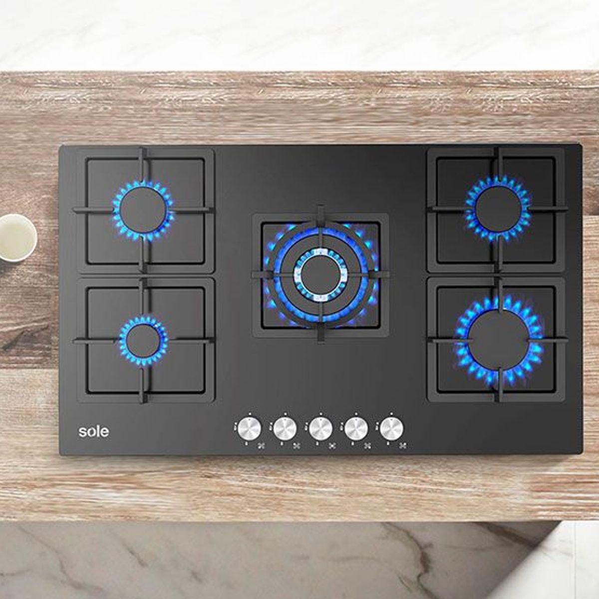 SOLE - COCINA A GAS SOLE EMPOTRABLE 5 QUEMADORES SOLCO041.