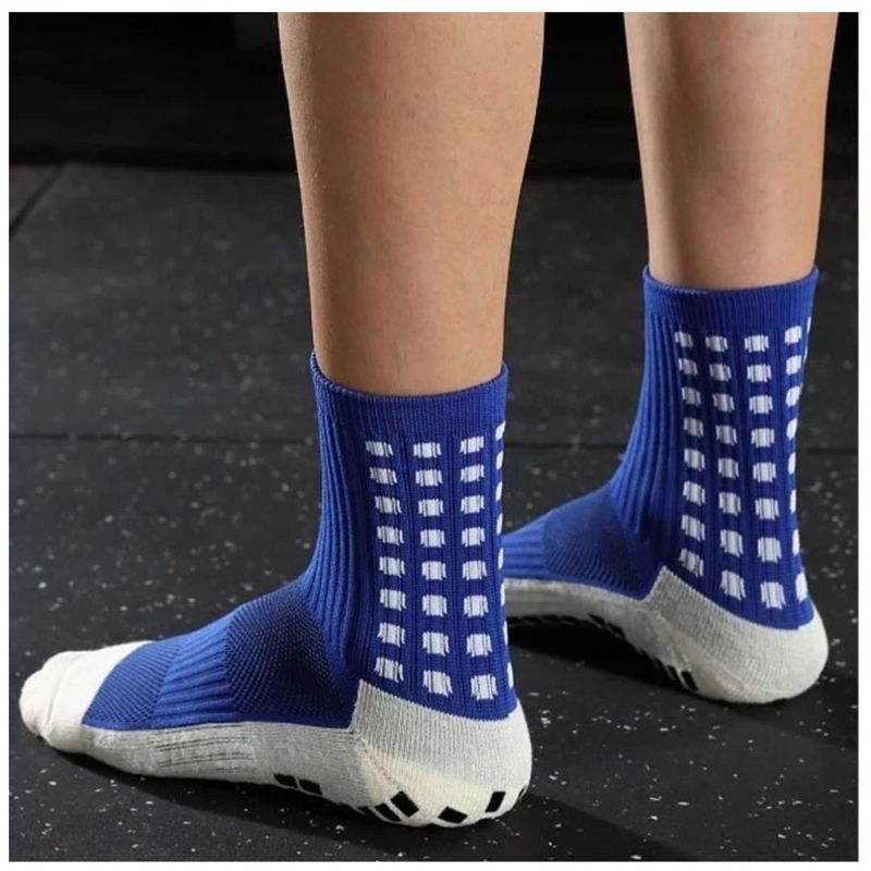 GENERICO - Medias Cortas para Deporte Antideslizante Compresión Azul