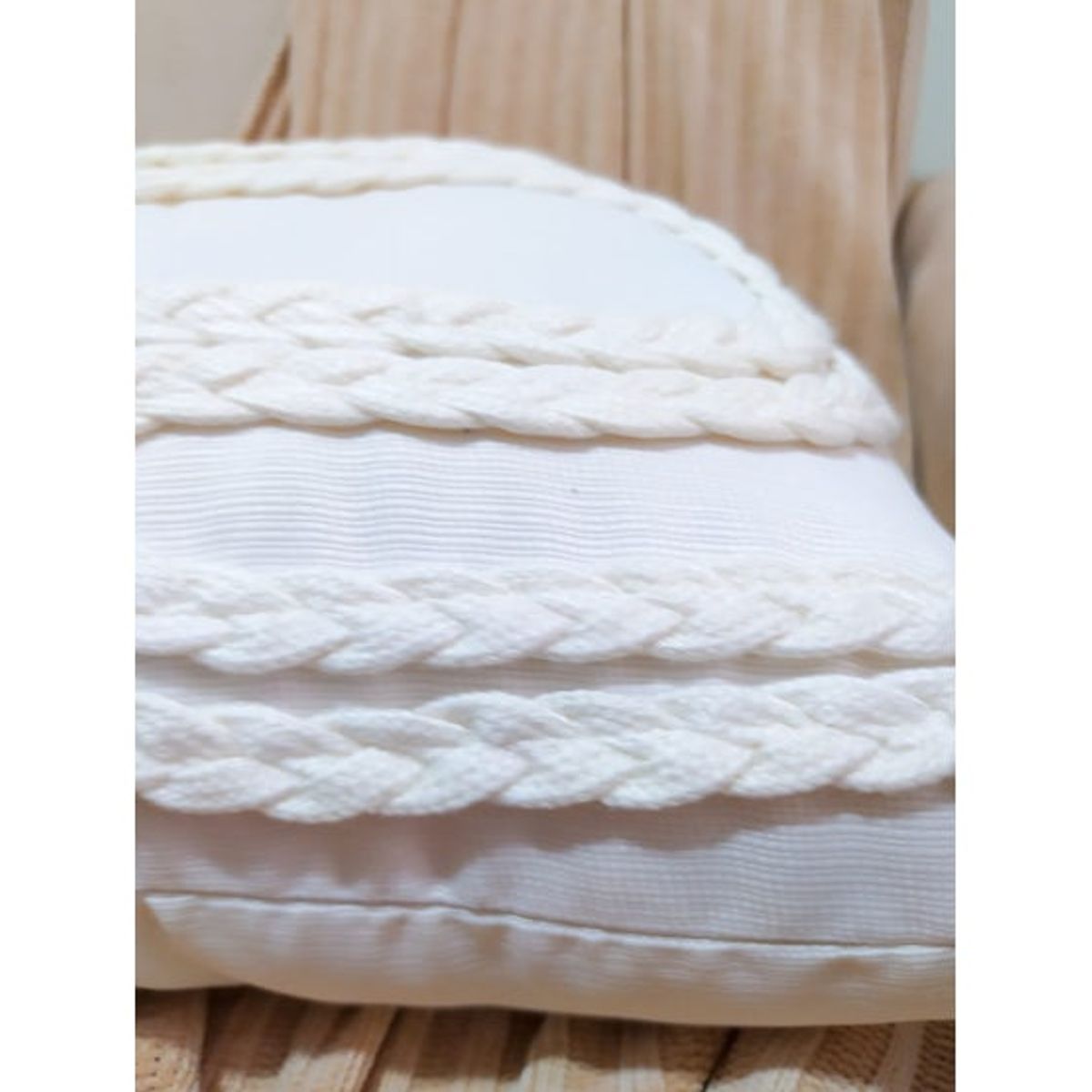 GENERICO - Funda Trenzas Xl Color Crema 40 X 40 Cm