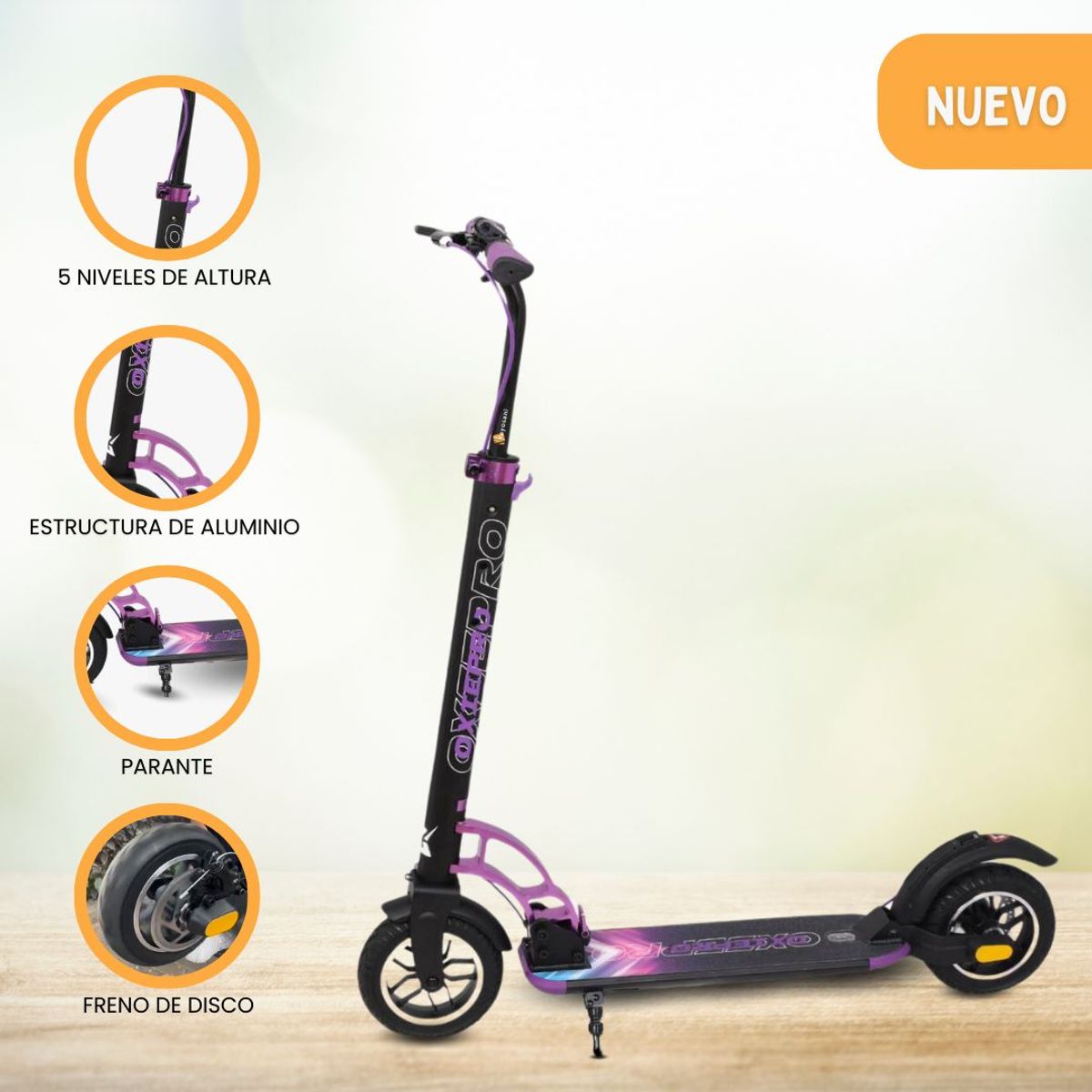 OXIEPRO - Scooter Grande de Aluminio OXIEPRO «URPI» Purple