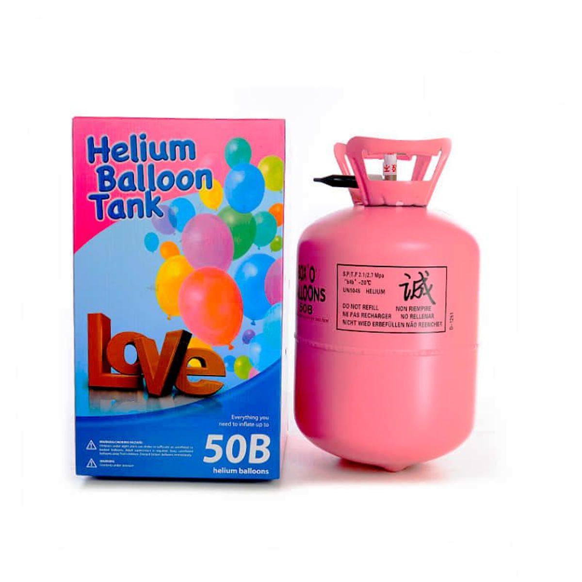 GENERICO - Balón Descartable para 50 globos con GAS HELIO