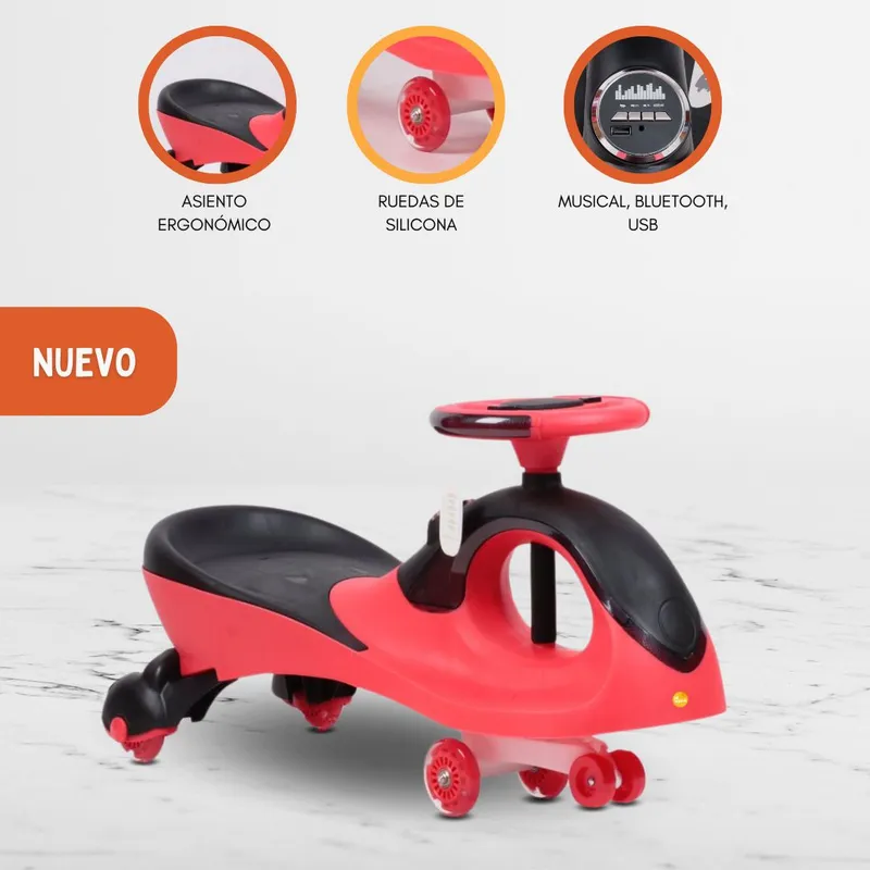 CONFORT KID'S - Correpasillo Musical USB 360º «TWIST CAR V» Red