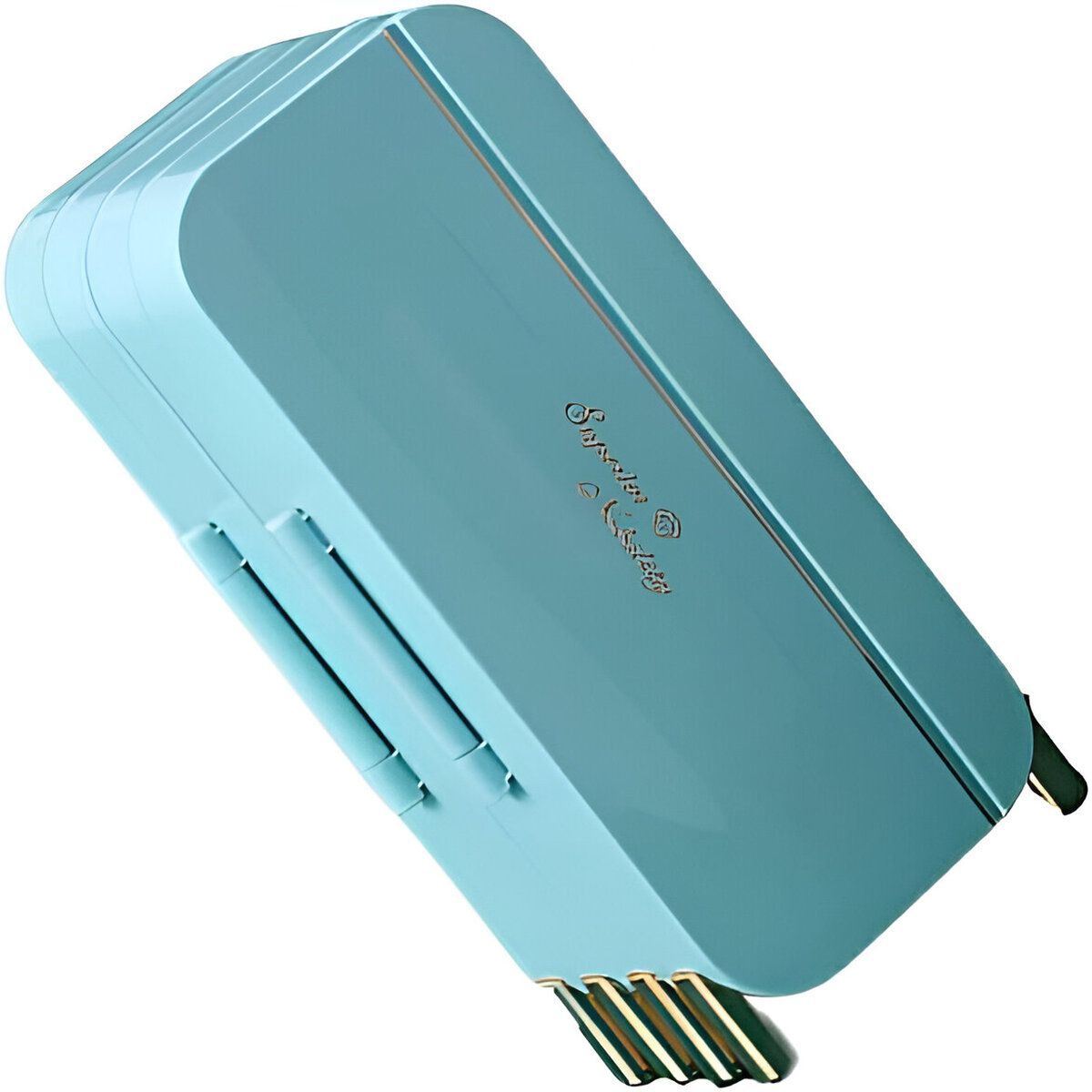 ELMEJORPRECIO - Joyero Organizador De 4 Capas Plegable Con Espejo Celeste