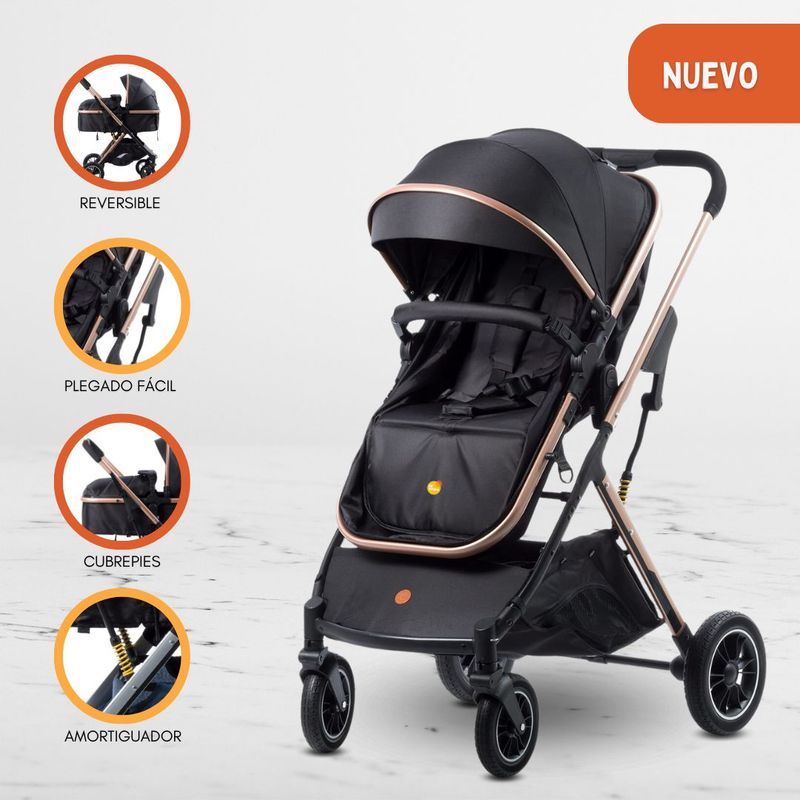EBABY - Coche Moises de Lujo «ULTRA INFINITIVE» Black