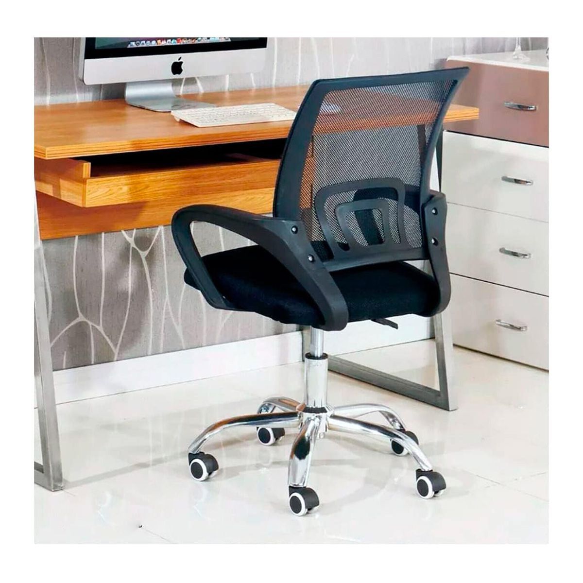 GENERICO - Silla De Oficina Escritorio Ergonómica Ejecutiva Negra