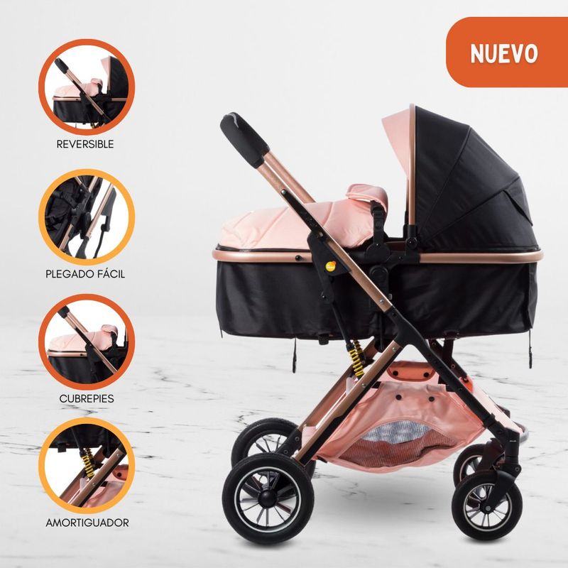 GENERICO - Coche Moises de Lujo «ULTRA INFINITIVE» Pink