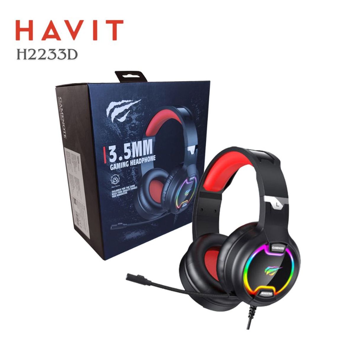 HAVIT - Audífono Gamer HAVIT Gamenote H2233D Graves Potentes e Iluminación RGB
