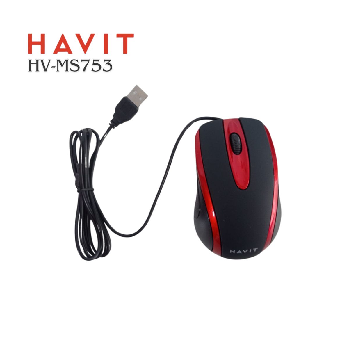 HAVIT - Mouse Alámbrico HAVIT HV-MS753 Sensor Óptico con conector USB - RDBK